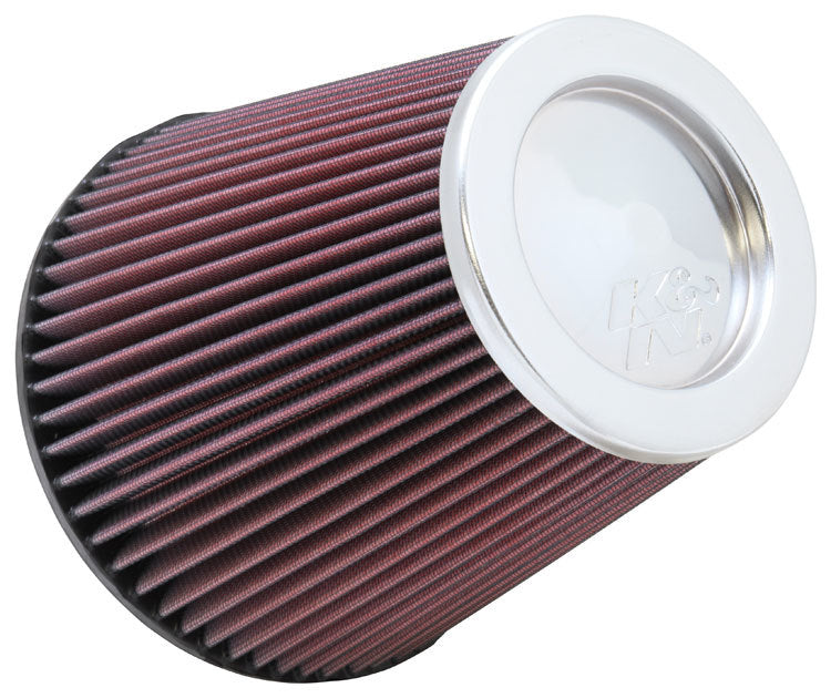 K And N Engineering RF-1041 Universal Conical Air Filter, 7.5 Inch Base, 5 Inch Top Diameter, 7.5 Inch Tall, 6 Inch Flange, Reusable Cotton Element, Red Finish