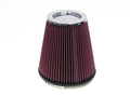 K&N Engineering RF-1044 Universal Clamp-On Air Filter, Tapered Round, 7.5 Inch Base, 5 Inch Top, 8 Inch Tall, 6 Inch Flange, Reusable Cotton, Red Finish