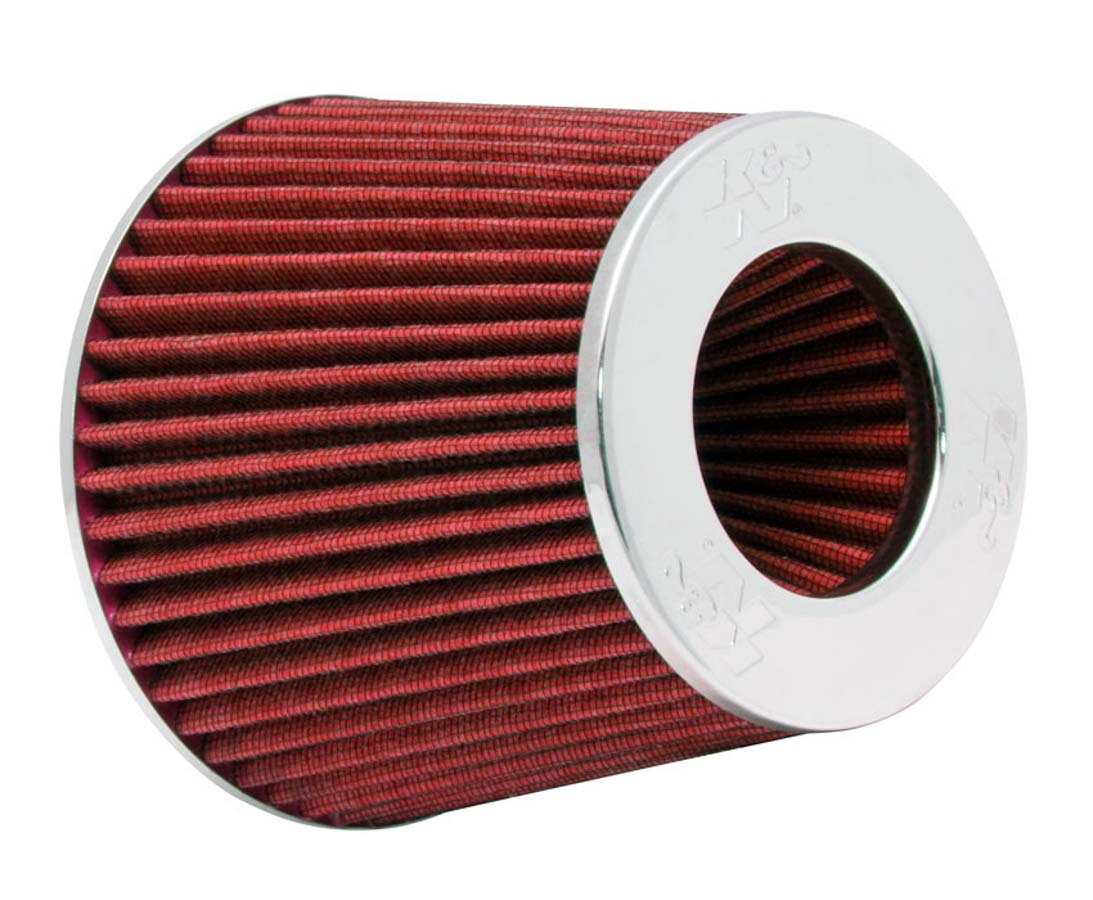 K&N Engineering RG-1001RD Universal Clamp-On Conical Air Filter, Red Cotton Element