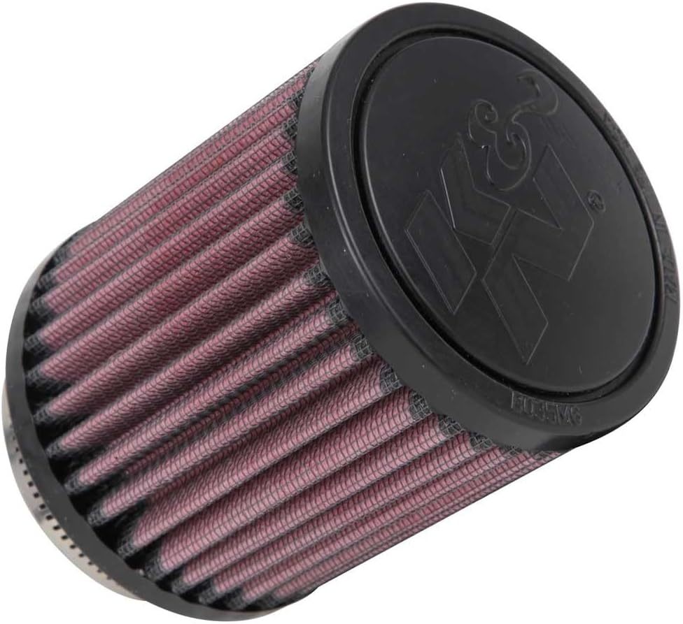 K&N Engineering RU-0800 Clamp-On Air Filter 3.5 Inch Diameter Red Cotton Reusable