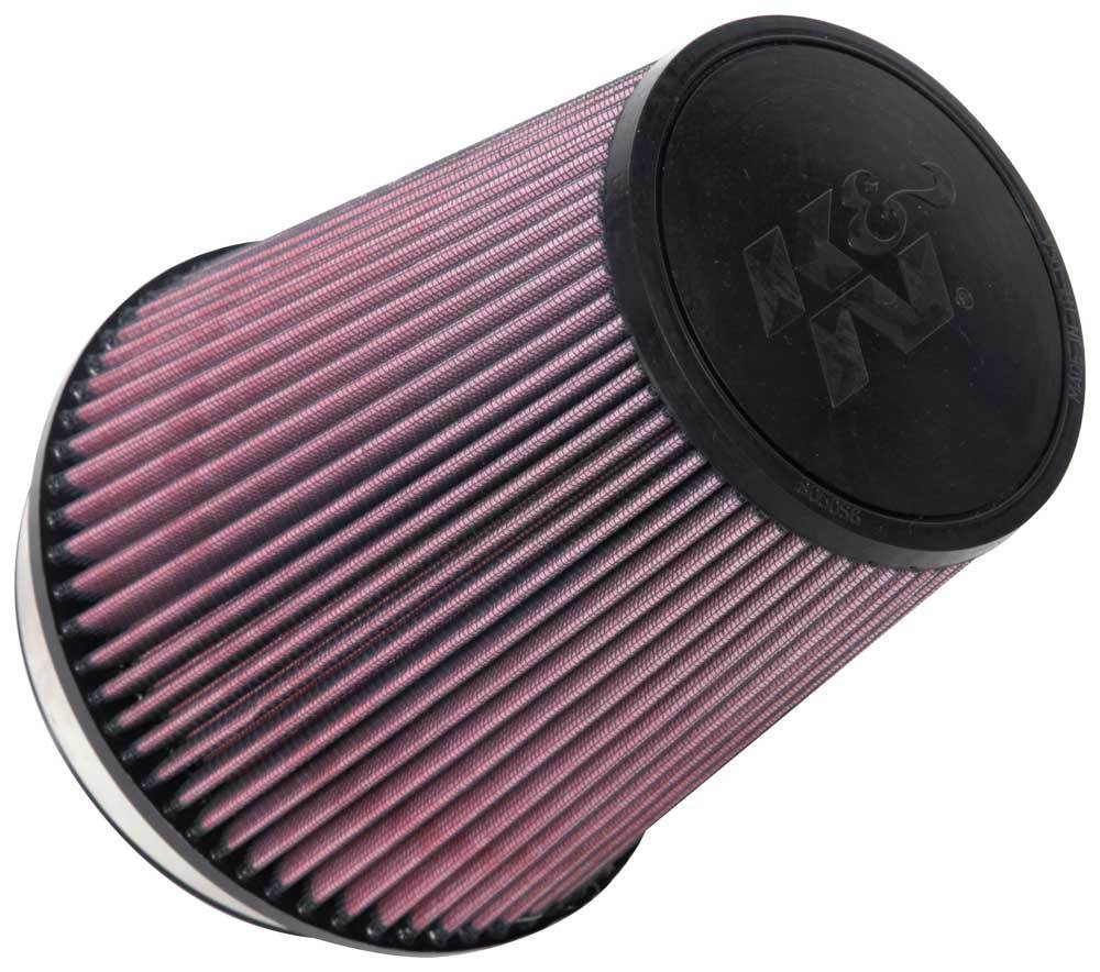 K & N Engineering RU-1020 Clamp-On Air Filter with 7.5 Inch Base and 5 Inch Top, Reusable Cotton Material, Red Finish