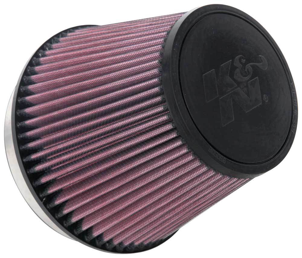 K&N Engineering RU-1036 Clamp-On Air Filter, Conical Shape, 7.5 Inch Base, 5 Inch Top, 6 Inch Tall, 6 Inch Flange, Reusable Cotton, Red Finish
