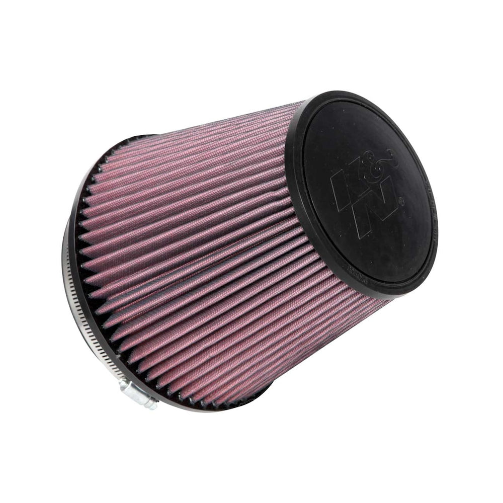 K&N Engineering RU-1042 Universal Clamp-On Conical Air Filter, 7.5 Inch Base, 5 Inch Top Diameter, 6.5 Inch Height, Cotton Media, Red Finish