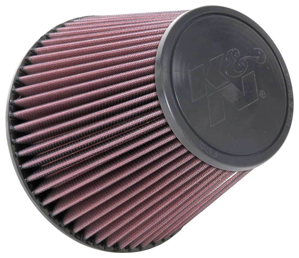 K&N Engineering RU-1048 Clamp-On Air Filter, Conical, Reusable Cotton, 7.5 Inch Base, 4.5 Inch Top, 6 Inch Tall, 6 Inch Flange, Red