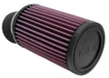 K&N Engineering RU-1770 Universal Air Filter, Clamp-On, 3.75 Inch Diameter, 6 Inch Tall, 2.438 Inch Flange, Reusable Cotton Filter Element, Red Finish