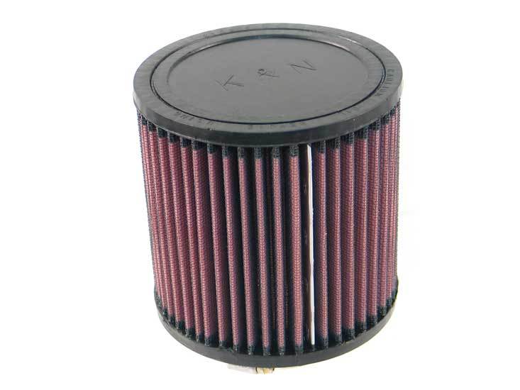 K&N Engineering RU-2430 Universal Rubber Air Filter Element, 5 Inch Diameter and Height, Clamp-On Design with Red Cotton Material