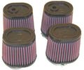 K & N Engineering RU-2989 Clamp-On Air Filter, Conical, Reusable Cotton Element, Red Finish, 4 Pack