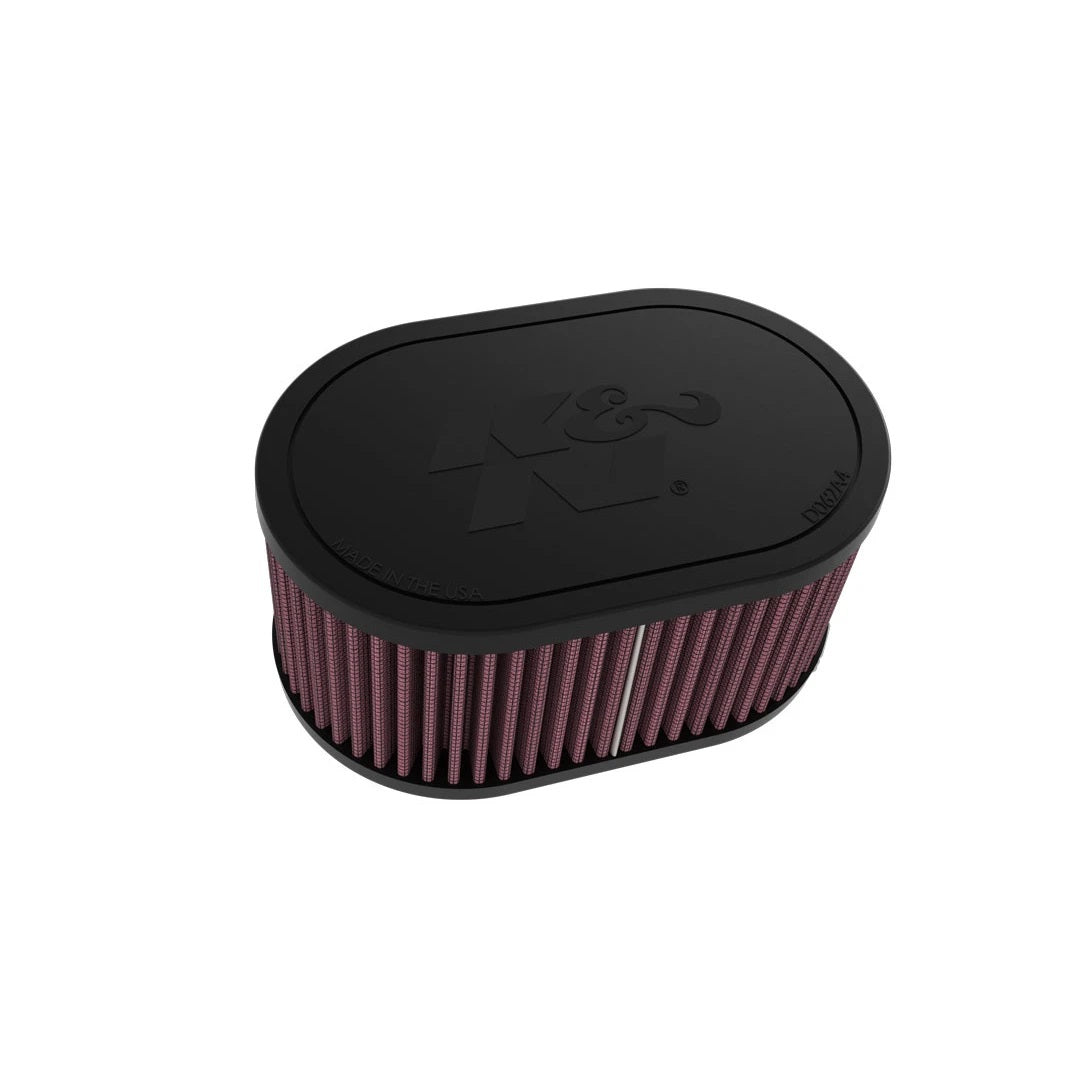 K&N Engineering RU-3510 Clamp-On Oval Air Filter - Reusable Cotton Media, Red Finish