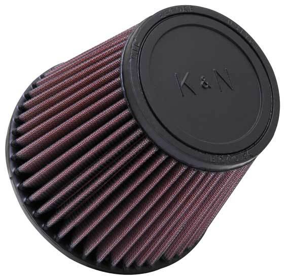 K&N Engineering RU-3580 Clamp-On Air Filter for Universal Use, Conical Design, 6 Inch Base, 4 Inch Top, 5 Inch Tall, 3 Inch Flange, Reusable Cotton Material, Red Finish