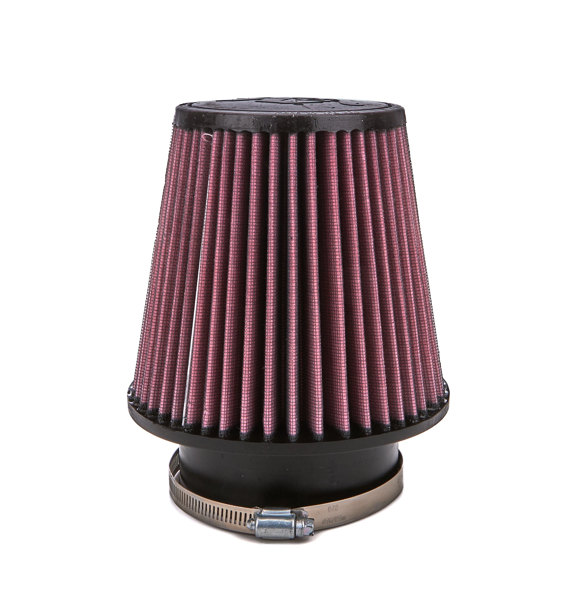 K and N Engineering RU-5060 Clamp-On Air Filter, Conical, 6 Inch Base, 4.5 Inch Top OD, 6 Inch Tall, 4 Inch Flange, Reusable Cotton Element, Red Finish