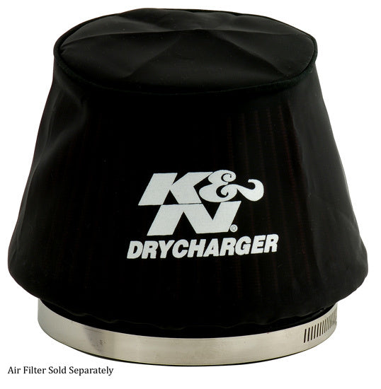 K And N Engineering RU-5163DK Air Filter Wrap, Dry Charger, Reusable, Black, 6.25 Inch Base Diameter