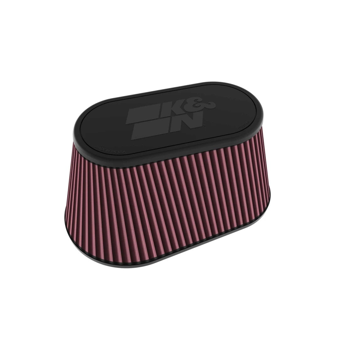 K&N Engineering RU-5297 Clamp-On Air Filter with Reusable Cotton Media, 11.5 x 7 Inch Base, 9 x 4.5 Inch Top, 6 Inch Tall, Red Finish