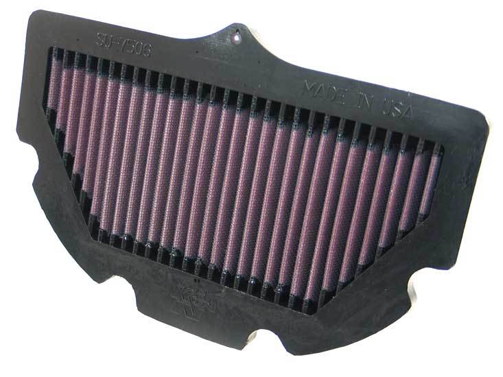 K&N Engineering SU-7506 Replacement Air Filter for Suzuki GSXR600 and GSXR750, Trapezoidal, Reusable Cotton, Red