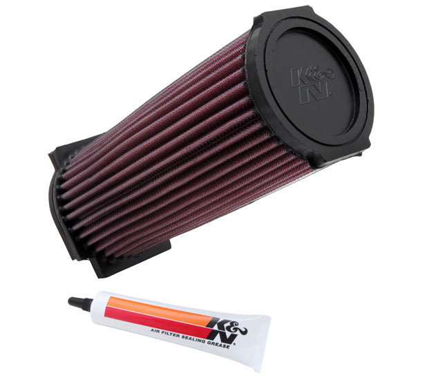 K&N Engineering YA-4350 Replacement Air Filter for Yamaha Grizzly, Warrior, Wolverine 1987-2005, 3.625 Inch Diameter, 9 Inch Tall, Reusable Cotton