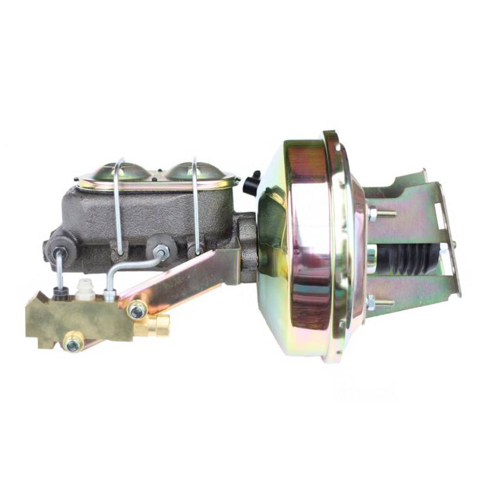 Leed Brakes 3Q1A1 9 Inch Brake Booster with Steel Master Cylinder and Dual Reservoir, 1-1/8 Inch Bore, Gold Zinc Plated for GM Fullsize Trucks 1960-66