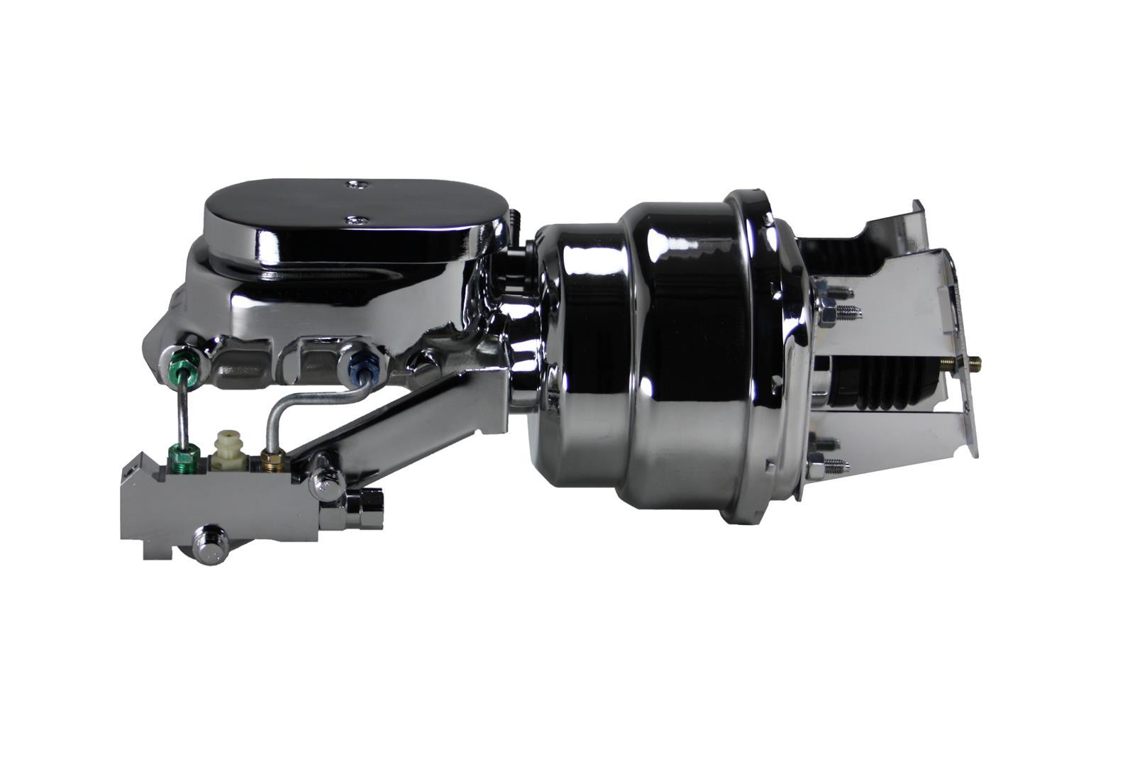 Leed Brakes 4L6B4 Master Cylinder and Booster Kit with 1.125 Inch Bore, Dual Integral Reservoir, and Chrome Finish for GM G-Body and W-Body Vehicles