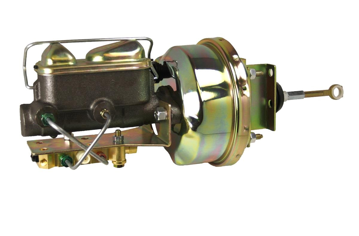 Leed Brakes 5H471 Power Brake Booster with Master Cylinder for Ford Mustang 1964-66, 7 Inch Diameter, Steel with Gold Zinc Plating