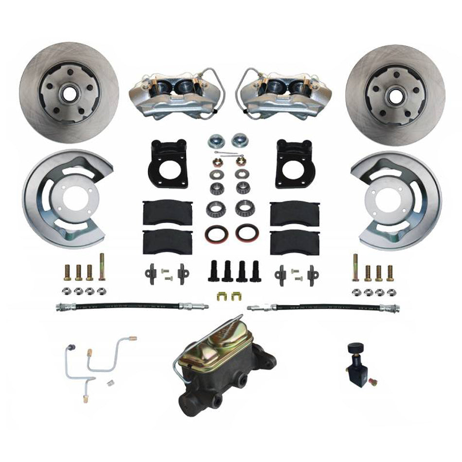 Leed Brakes FC0001-405 Front Disc Brake Conversion Kit for 1965-66 Ford Mustang with 4-Piston Calipers and 11.33-Inch Plain Iron Rotors