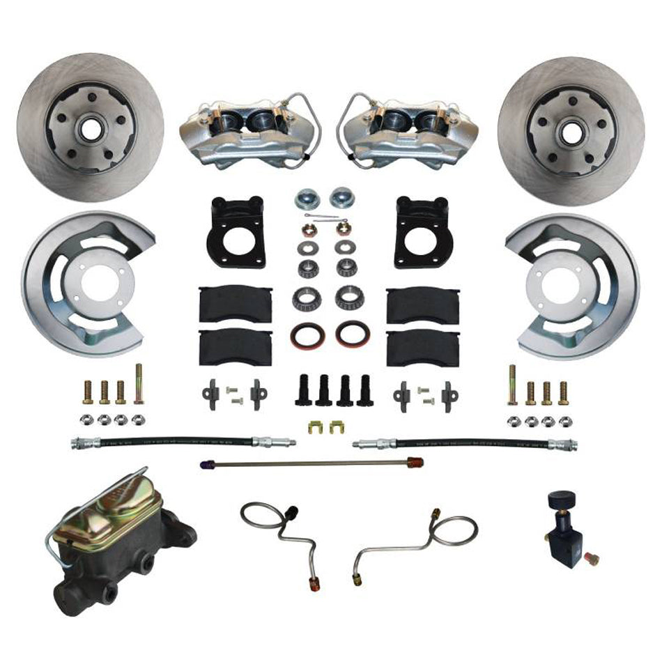 Leed Brakes FC0002-405 Front Disc Brake Conversion Kit for 1967-1969 Ford Mustang with 4-Piston Calipers and 11.33 Inch Plain Iron Rotors