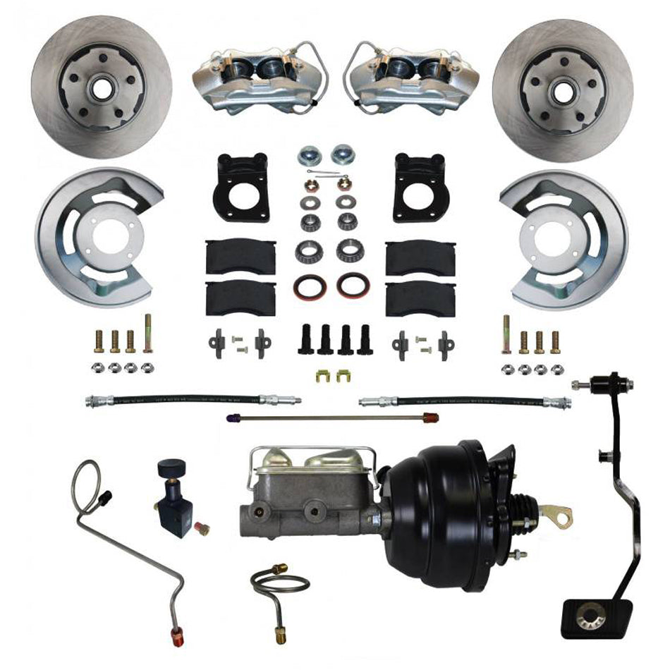 Leed Brakes FC0002-X405M Power Brake Conversion Kit for 1967-1969 Ford Mustang with Front 4-Piston Calipers and 11.33 Inch Solid Rotors