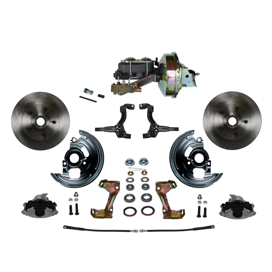 Leed Brakes FC1002-E1A1 Power Brake Conversion Kit for A-Body and F-Body Cars with 11-Inch Solid Rotors and Front 1-Piston Calipers