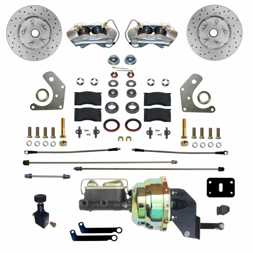 Leed Brakes FC2002-8405X MaxGrip XDS Power Disc Brake Conversion Kit for Mopar B/E Body with 11 Inch Solid Rotors and 4-Piston Front Calipers