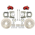 Leed Brakes RRC0019X Maxgrip XDS Disc Brake Conversion Kit for Rear with 11.65-Inch Drilled and Slotted Iron Rotors, Red Powder Coat for Ford Fullsize Trucks 1957-1986