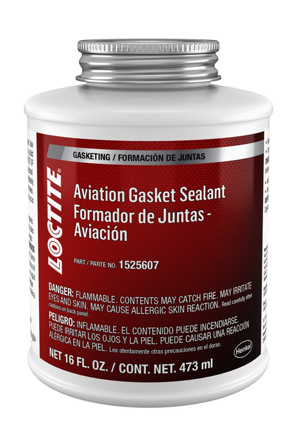 Loctite 1525607 Aviation Gasket Sealant, Silicone, 16 oz Brush Top Bottle