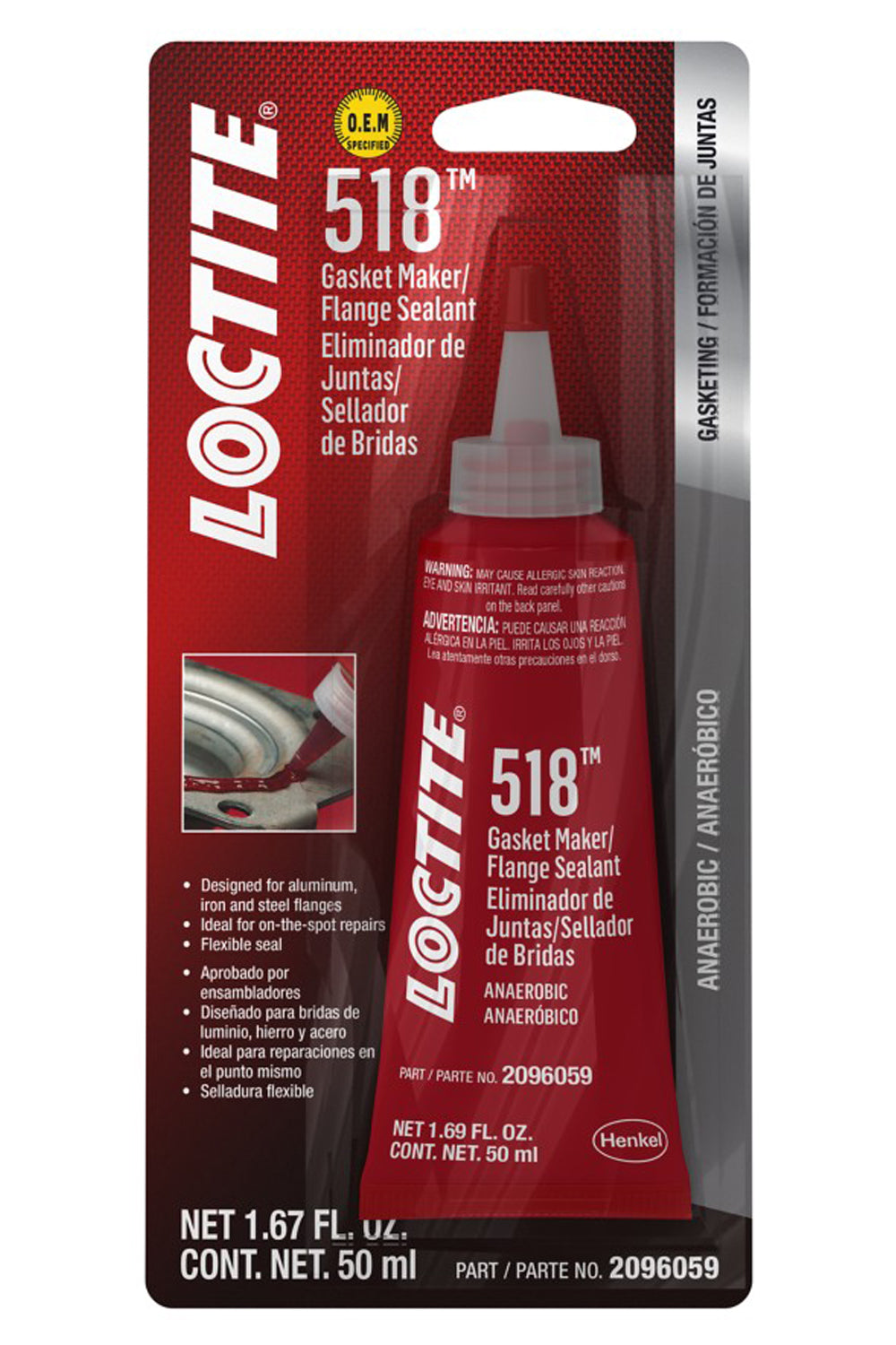Loctite Gasket Maker 518 Silicone Sealant, 50 ml Tube