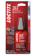 Loctite 263 Red Threadlocker, 36 ml Bottle, Surface Insensitive