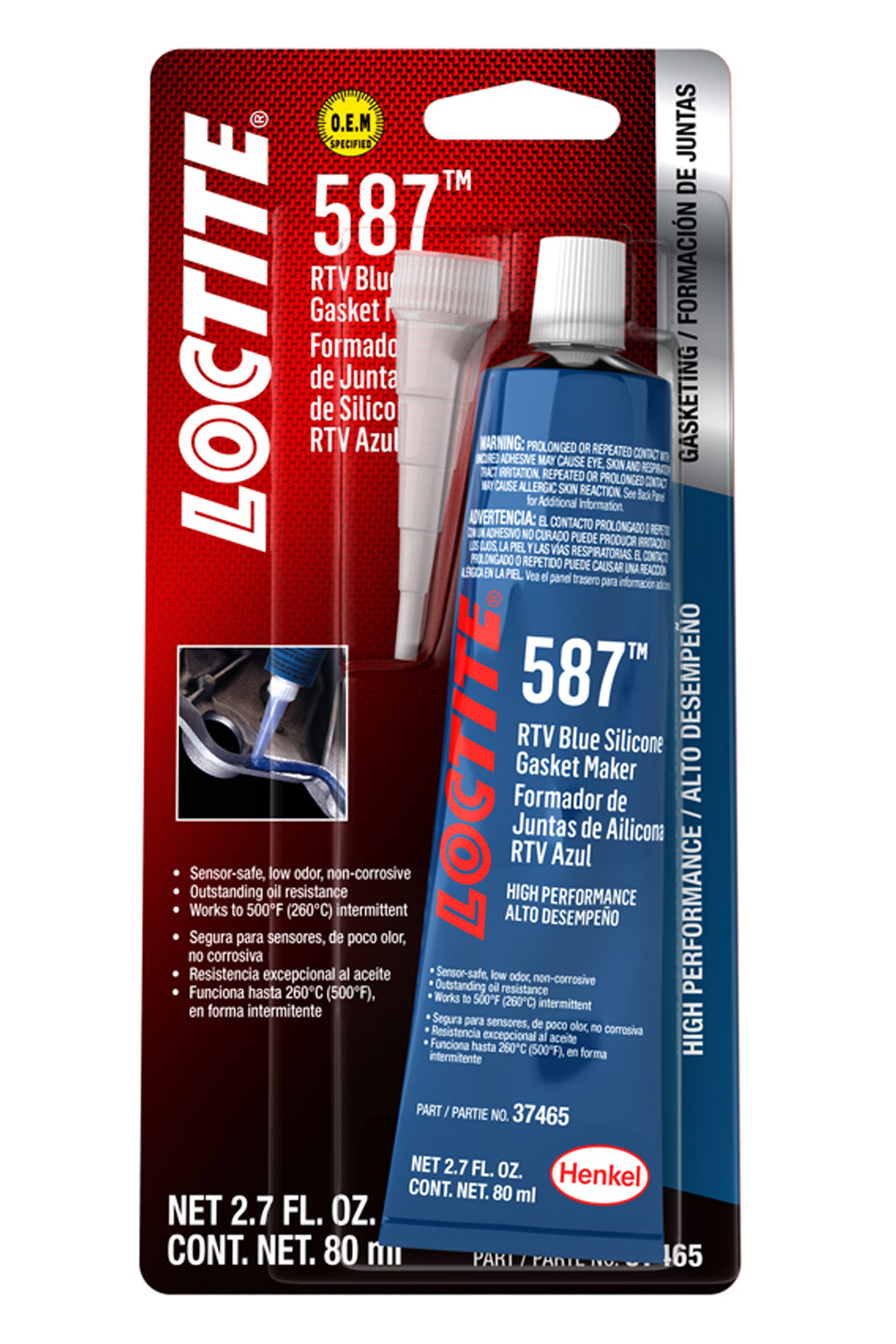 Loctite RTV587 Blue Silicone Sealant 80ml / 2.7oz