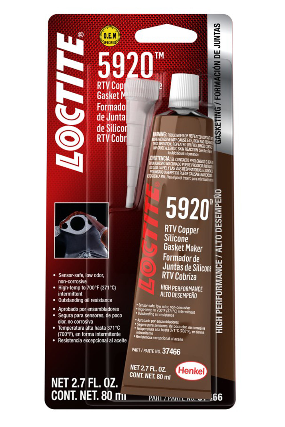 Loctite RTV 5920 Copper Silicone Sealant 80ml Tube