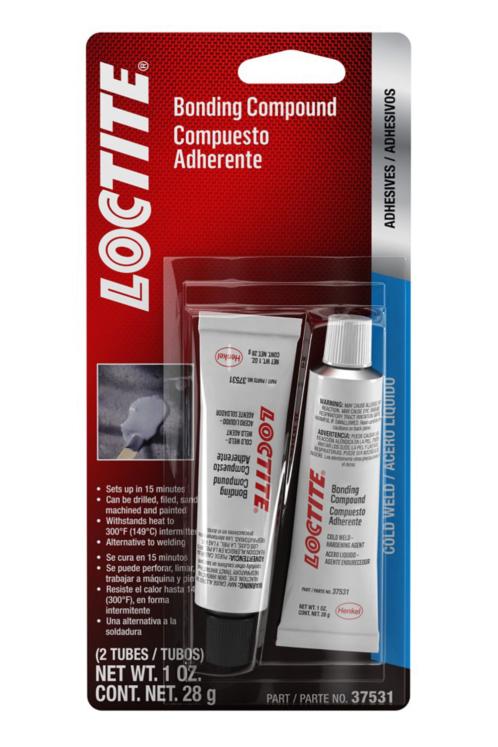LOCTITE LocWeld 495540 2-Part Epoxy Cold Weld Bonding Compound, 1 oz Tubes