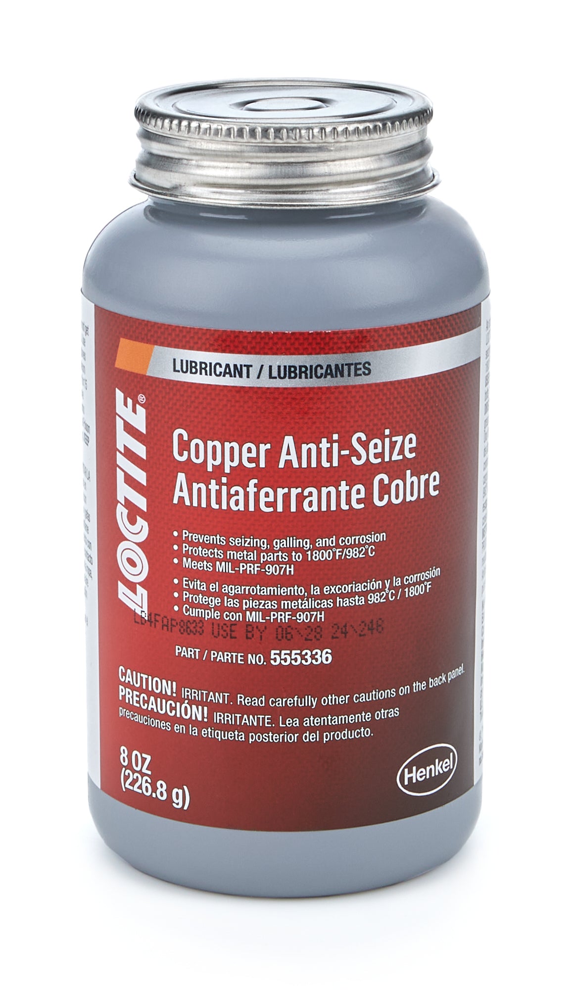 Loctite 555336 Copper Anti-Seize Lubricant, 8 oz Brush Top Bottle