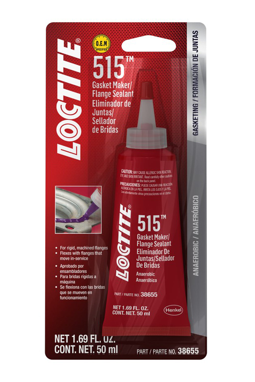 Loctite Gasket Maker 515 Silicone Sealant, 50 ml Tube, Anaerobic Formulation