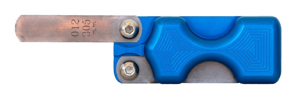 LSM Racing Products FH-200BL Dual Feeler Gauge Holder, Aluminum, Blue Anodized