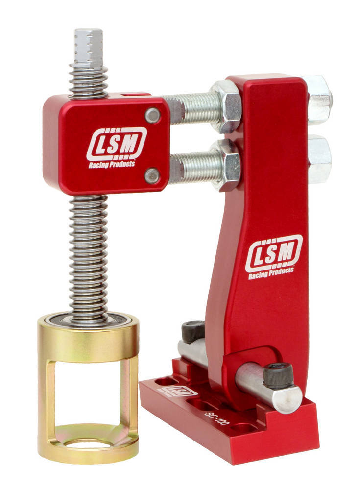 LSM Racing Products SC-100 Valve Spring Removal Tool, Head-On Shaft Mount, Aluminum, Red Anodized Finish