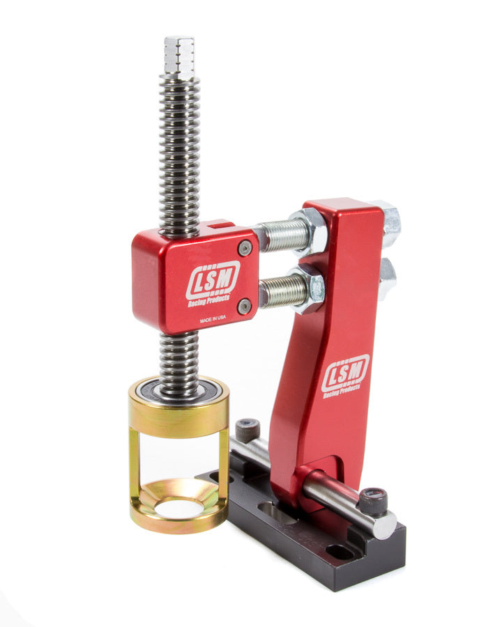 LSM Racing Products SC-100ST Heavy Duty Valve Spring Compressor, Head-On, Shaft Mount, Aluminum, Red Anodized