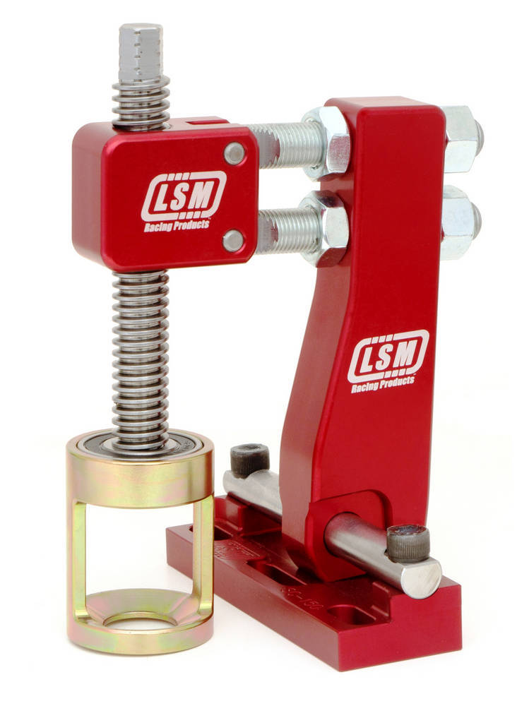 LSM Racing Products SC-150 Valve Spring Compressor Head-On Shaft Mount Aluminum Red Anodized