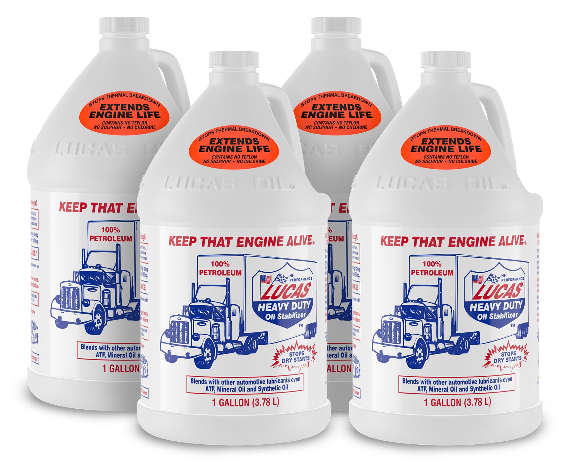 Lucas Oil Heavy Duty Oil Stabilizer 10002, 1-Gallon Jug, Pack of 4