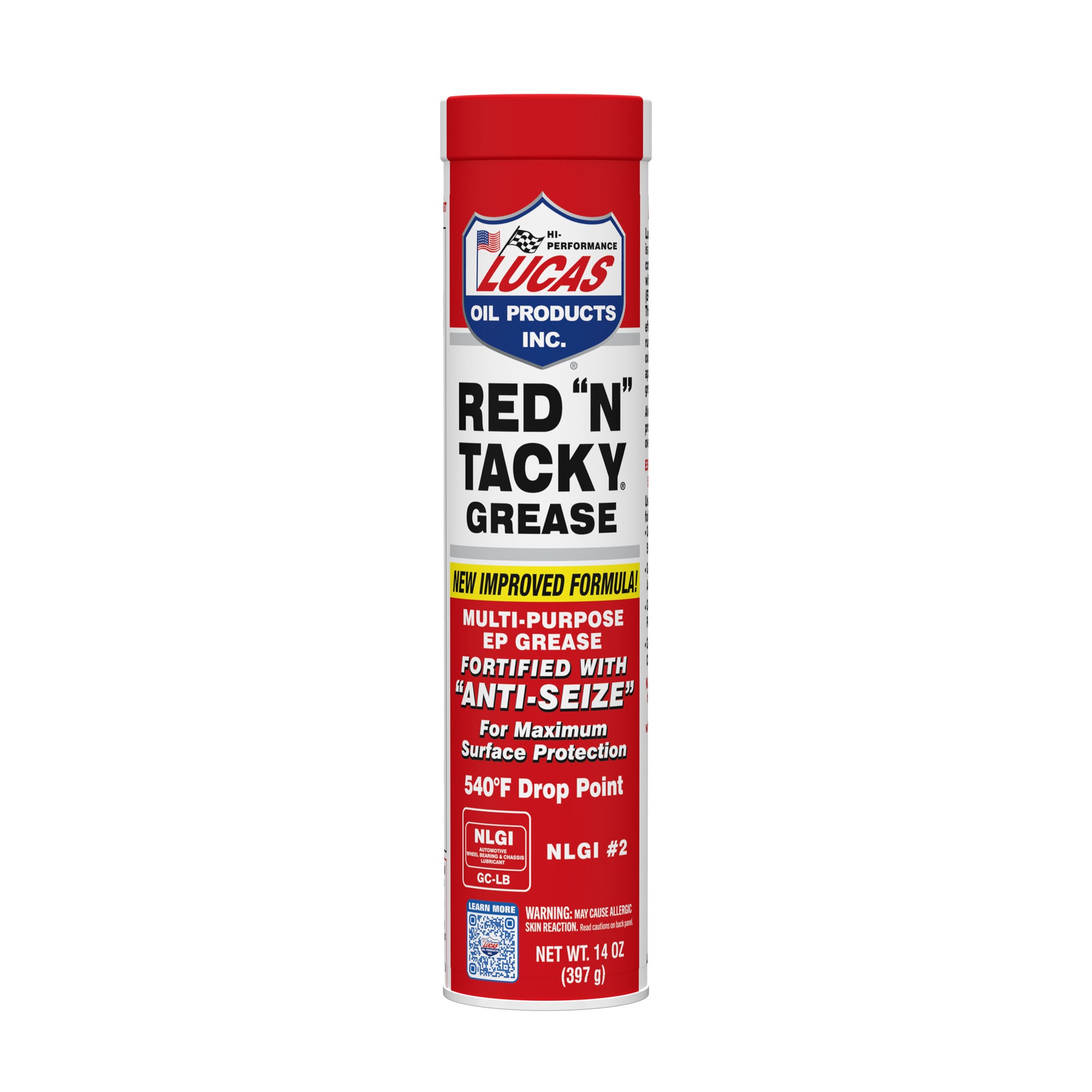 Lucas Oil Red-N-Tacky Grease 14 oz Cartridge