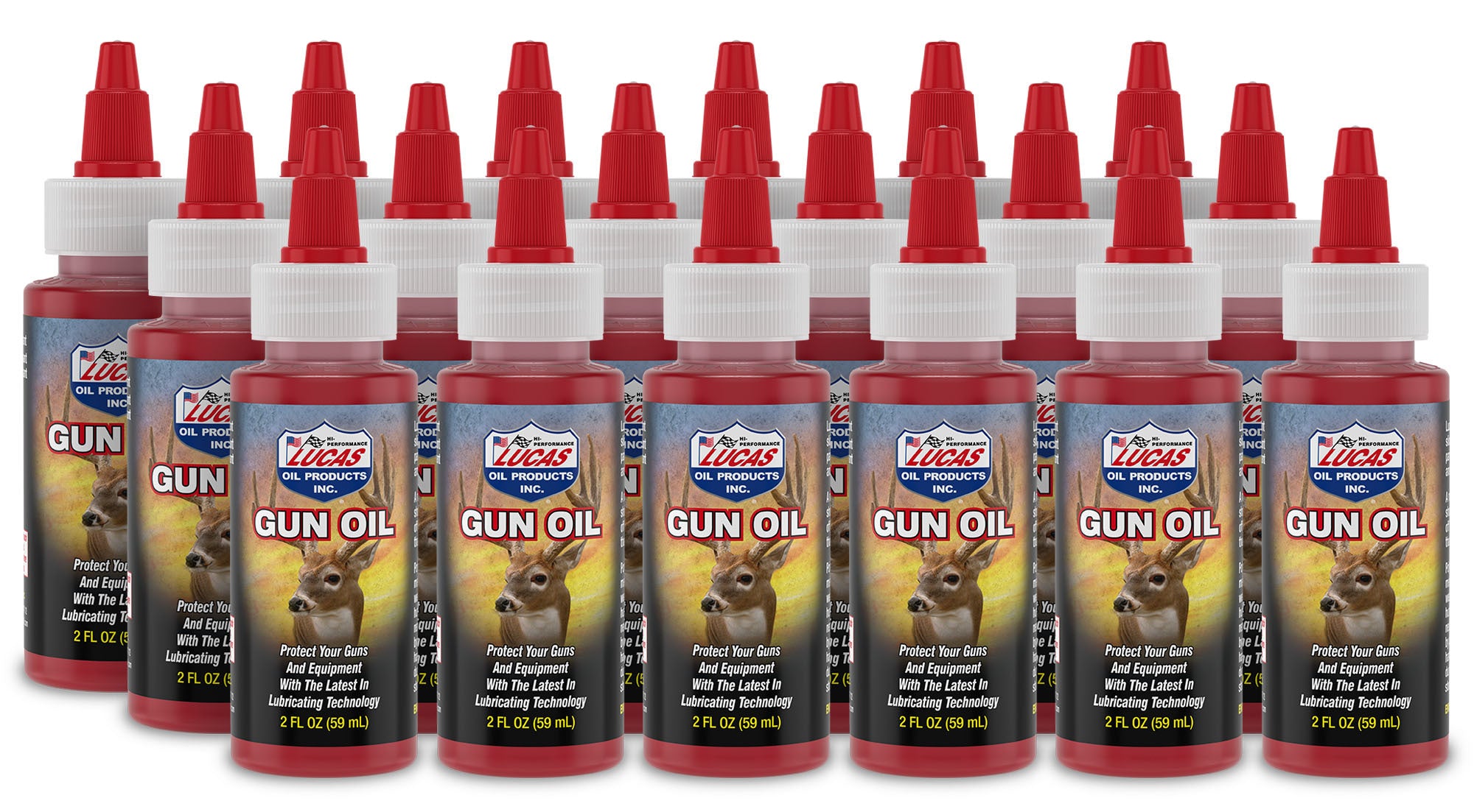 Lucas Oil Gun Oil 10006 Lubricant and Protectant, 2 oz Bottle, Pack of 18
