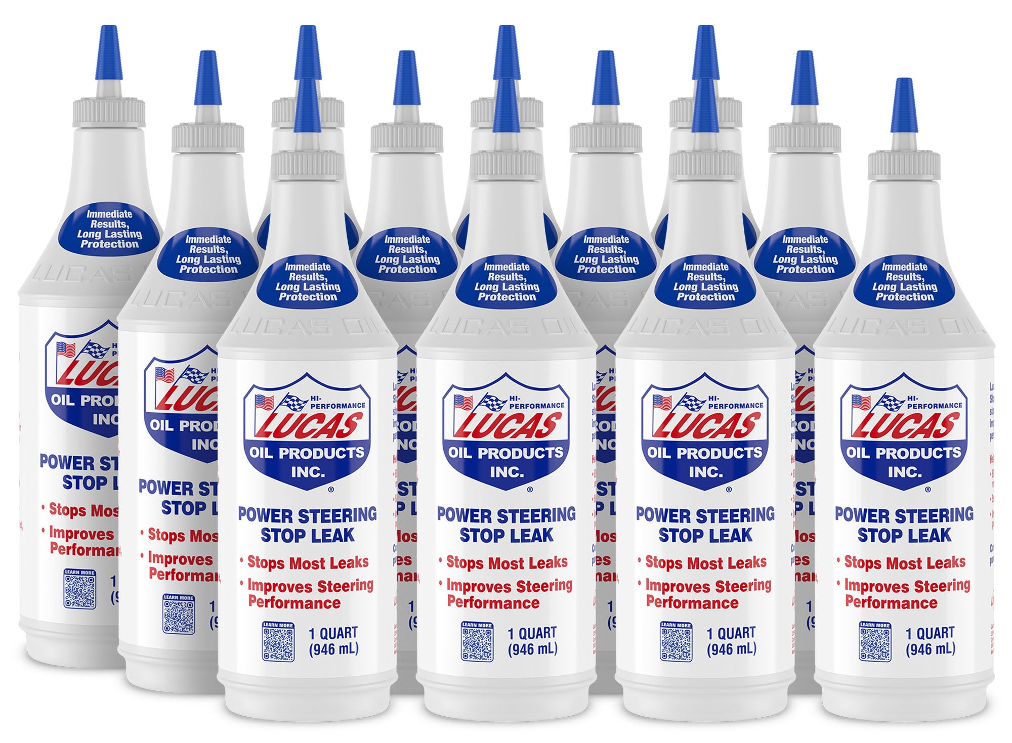 Lucas Oil Power Steering Stop Leak Case of 12 One-Quart Bottles