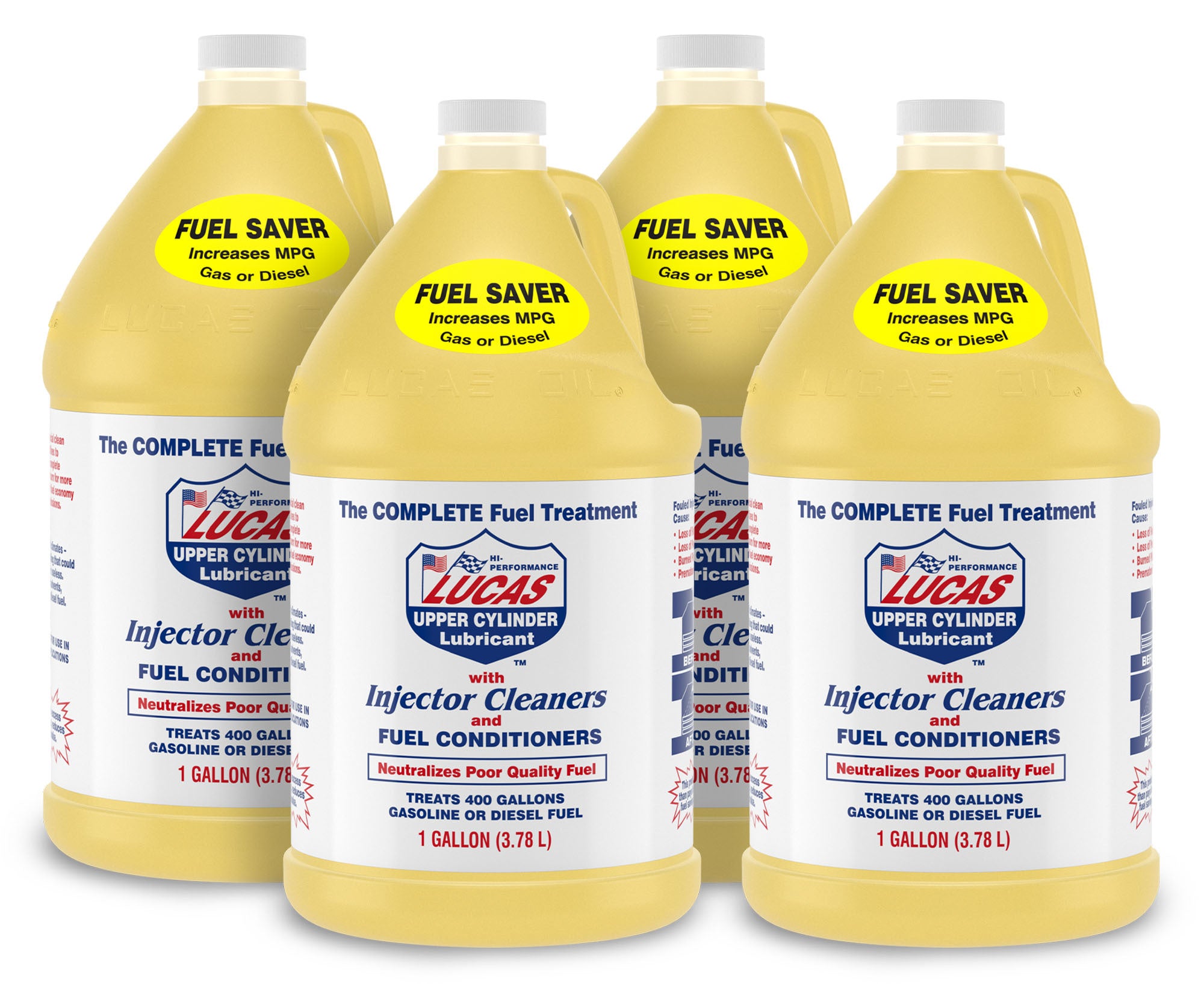 Lucas Oil Upper Cylinder Lubricant and System Cleaner - 1 Gallon Jug, Set of 4