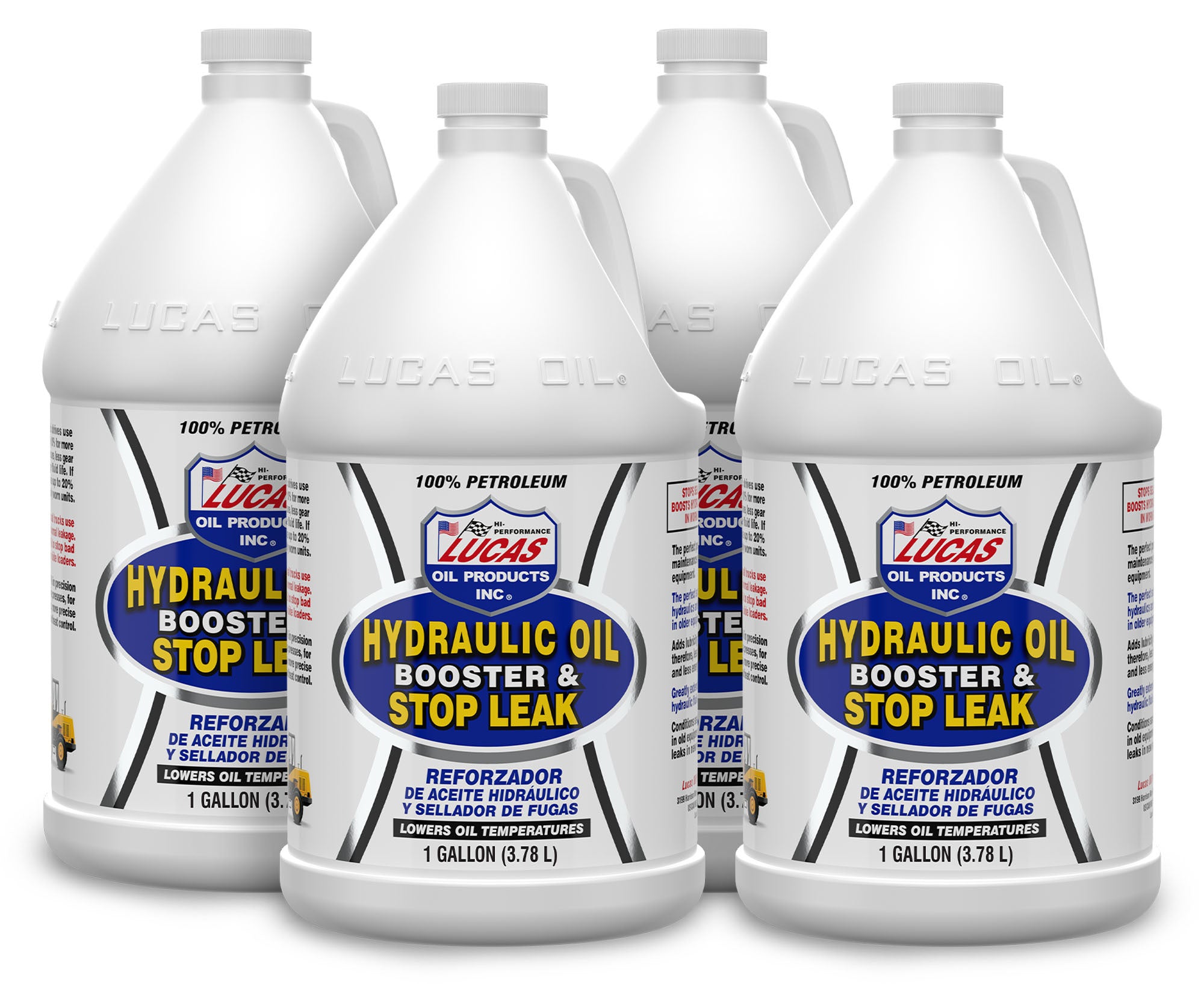 Lucas Oil Hydraulic Oil Additive Booster and Stop Leak 1 Gallon Jug Set of 4