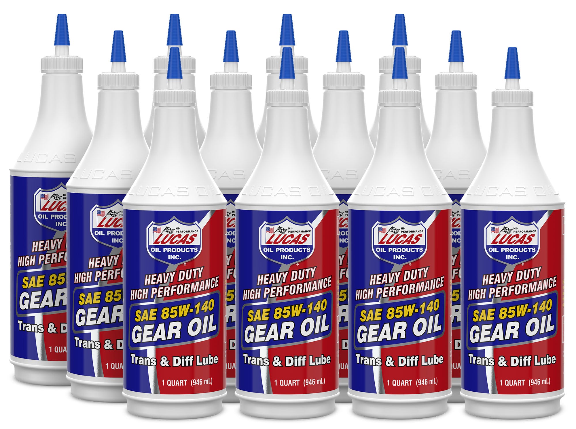 Lucas Oil 10042 Heavy Duty 85W140 Gear Oil with Limited Slip Additive, 1 Quart Bottles, Set of 12
