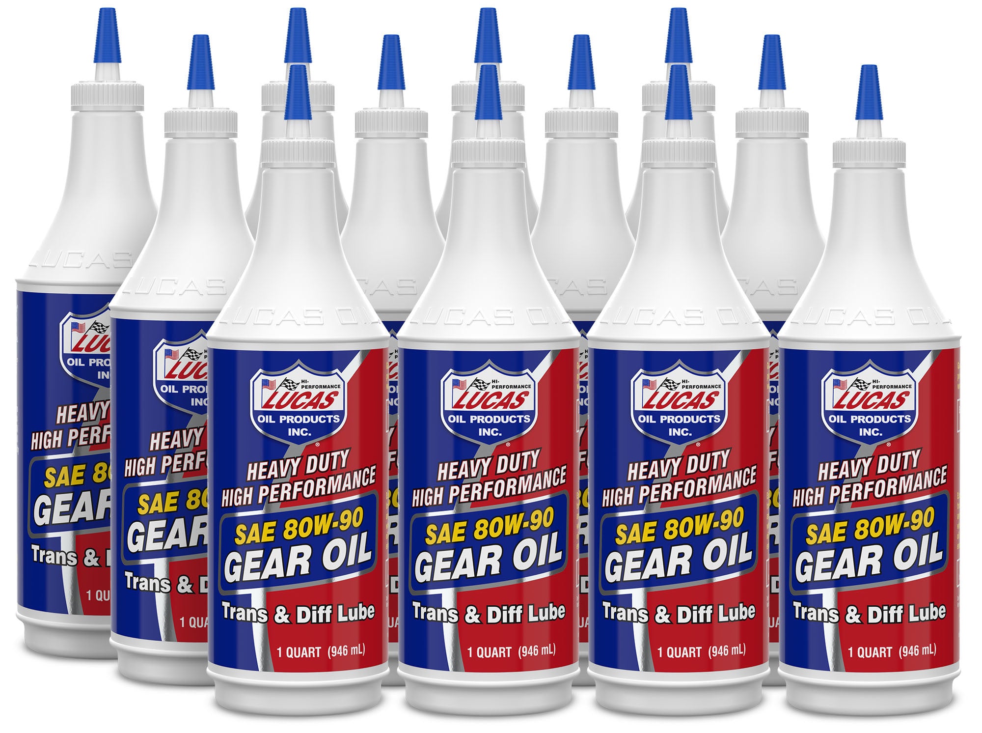 Lucas Oil 10043 Heavy Duty 80W90 Gear Oil with Limited Slip Additive, 1 Quart Bottles, Case of 12