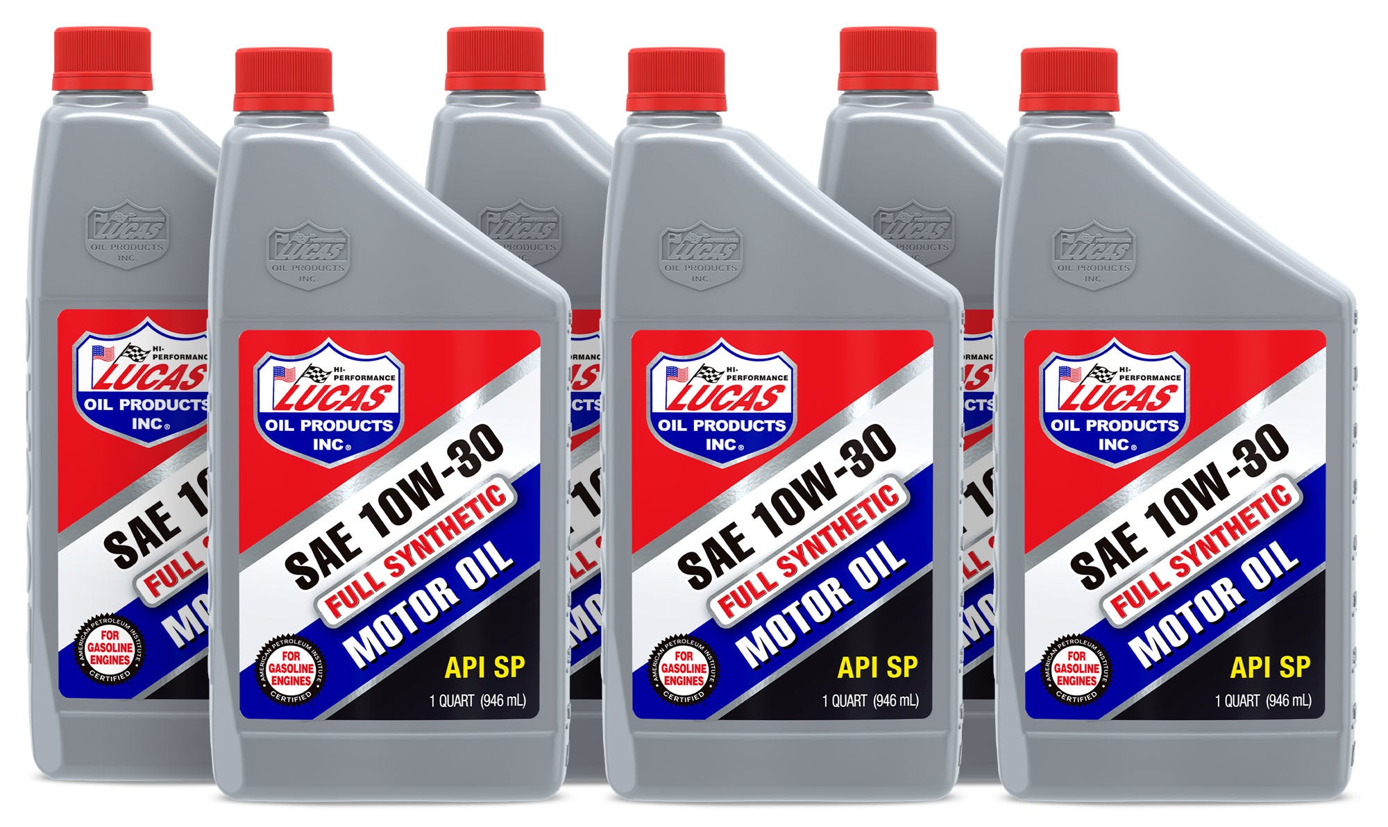 Lucas Oil Synthetic 10W30 Motor Oil, 1 Quart Bottles, Set of 6