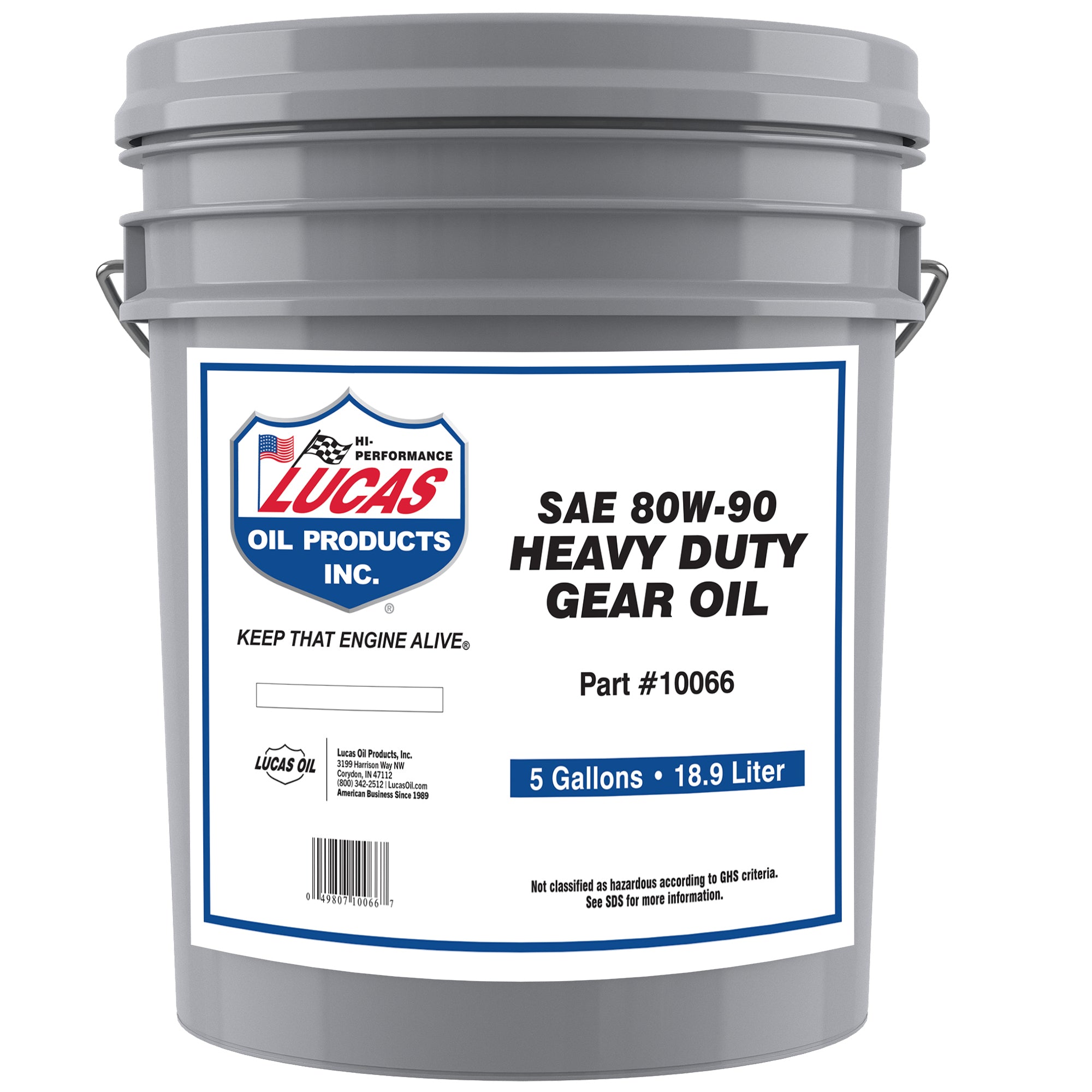 Lucas Oil SAE 80W-90 Heavy Duty Gear Oil with Limited Slip Additive, 5-Gallon Pail