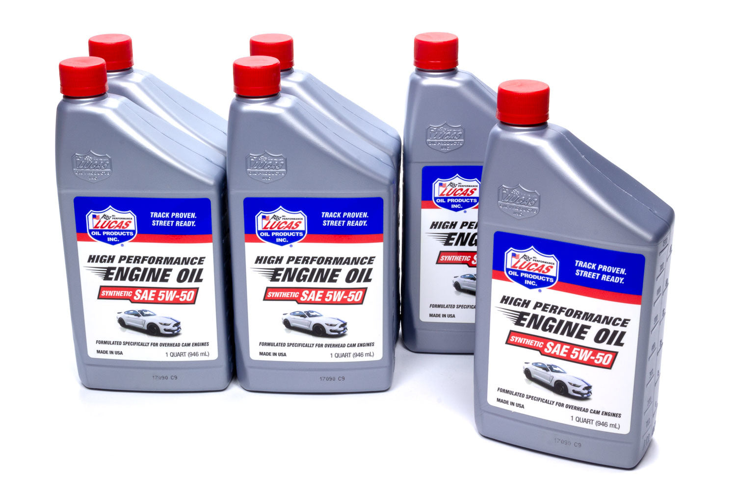 Lucas Oil Synthetic SAE 5W50 Motor Oil, 1 Quart Bottle, Set of 6